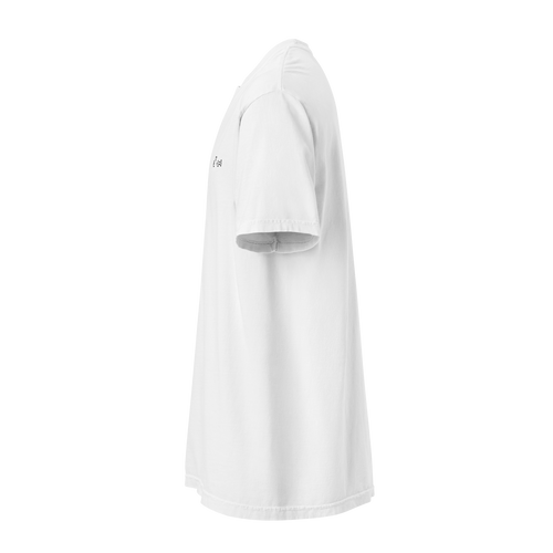 Post Irony Euler-T-Shirt in Weiß aus schwerer Baumwolle, Seitenansicht
